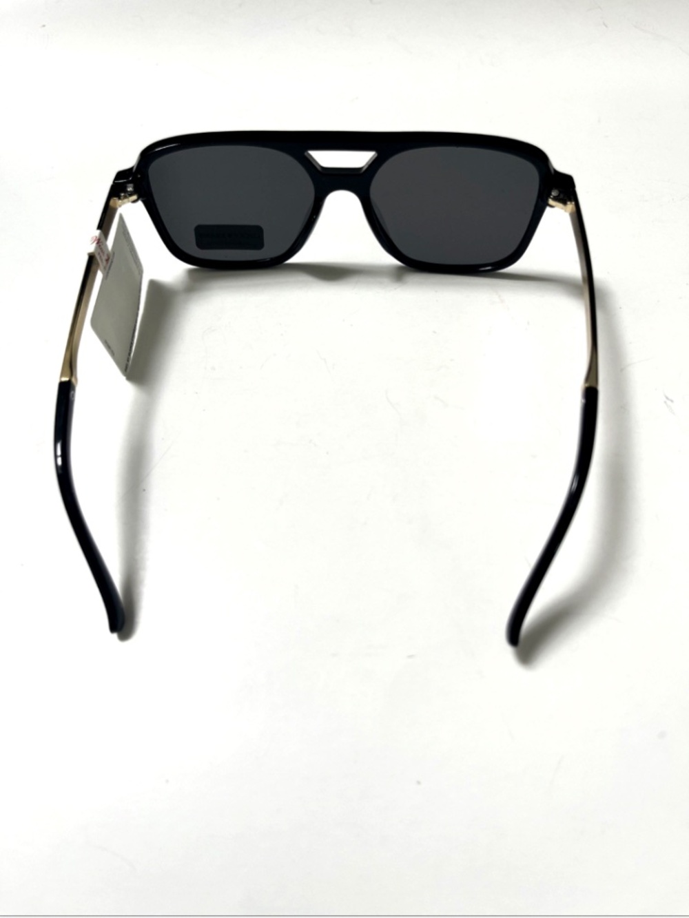 New LUCKY BRAND Double Bridge Aviator Sunglasses Black Acetate Brown - Picture 4 of 7